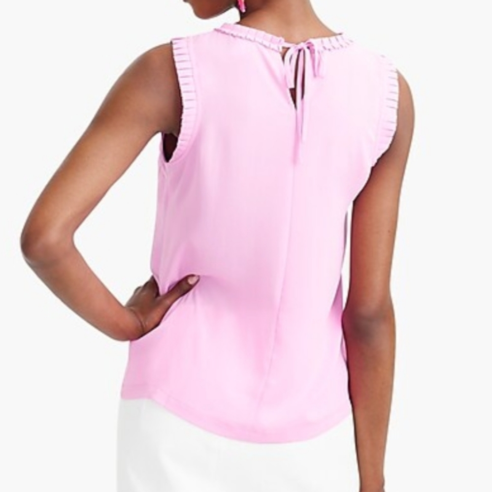 NWT  j crew sleeveless top with pleated trim